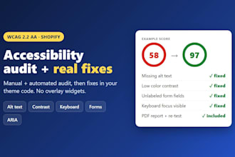 audit and fix shopify store accessibility issues with a full wcag report