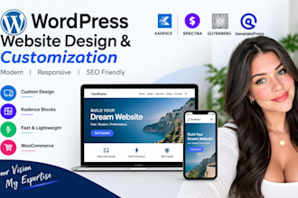 customize kadence theme, kadence blocks, spectra, and gutenberg websites