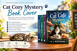 design a cat cozy mystery book cover feline detective design