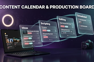 design a notion content calendar, editorial workflow, and creator dashboard