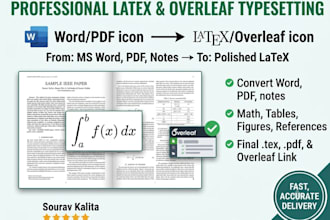 convert your word, PDF or notes to latex and overleaf