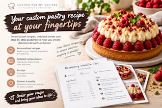 create custom pastry recipes and recipe sheets