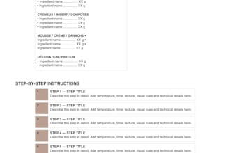create custom pastry recipes and recipe sheets