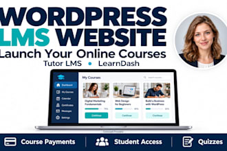 build a wordpress lms online course website with learndash or tutor lms