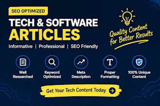 write SEO tech blogs, software articles, and technical content