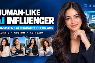 create a unqiue human like ai influencer ai character for your ad campaigns