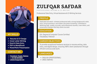 write cover letters and design resumes and cvs