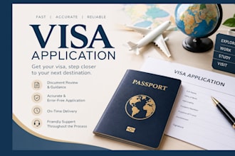 assist with visa application, document review and form filling