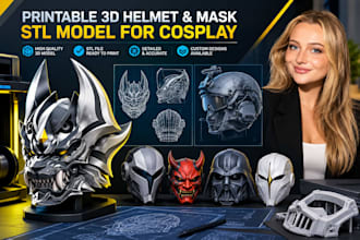 printable 3d helmet model 3d mask stl for cosplay mask head for printing