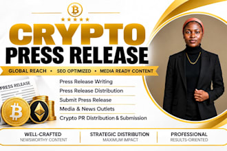 write crypto press release and distribute to blockchain web3 nft news websites