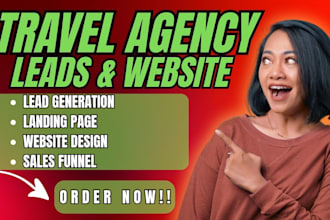 build travel agency website travel agent leads  bookings