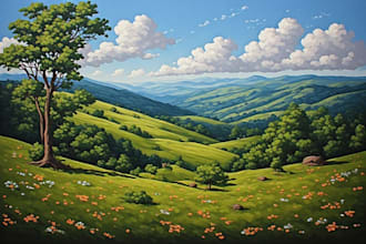 hand paint a custom landscape and portrait oil painting