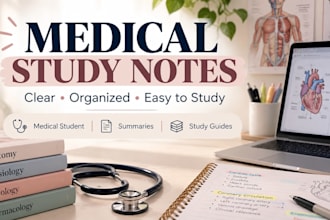 create clear and organized medical study notes and summaries