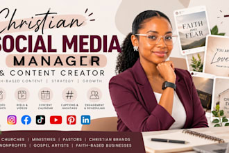 be your christian social media manager, create faith based content