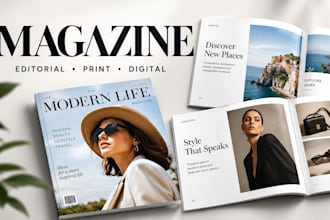 create a modern magazine for print and digital publication