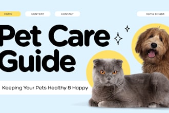 build a 3d animated pet care website design grooming website with online booking