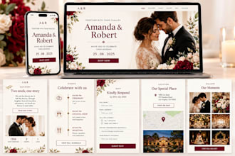 design a personalized wedding website with wedding content