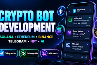 develop crypto arbitrage polymarket solana ethereum binance telegram nft ai bot