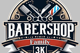 design unique barber and barbershop logo