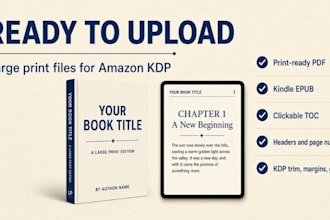 format your large print book for amazon KDP