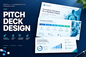 design medical research slides or pharma presentation