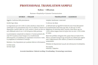 translate italian to albanian and albanian to italian