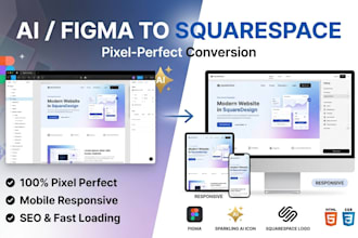 convert ai design or figma to responsive squarespace website