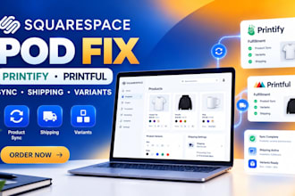 fix squarespace pod printify printful product sync, shipping and variants