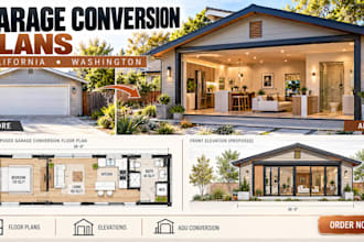 design garage conversion plans and elevations in california, washington