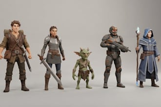 create low poly 3d game characters for unity, unreal engine and animation