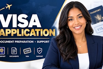 prepare visa application documents and organize visa paperwork