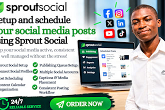 set up and schedule your social media posts using sprout social