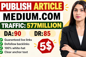 write and publish article on linkedin,com and medium,com premium guest post