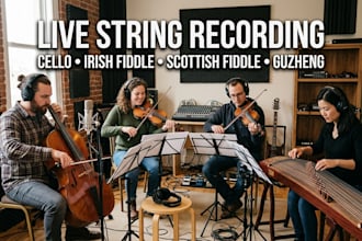 record cello, irish fiddle, scottish fiddle, guzheng for you song