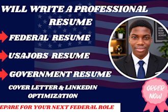 write an ats federal usajobs resume, cover letter, ecq, and ksa