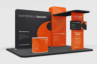 design trade show booth, exhibition stand, backdrop and booth graphics