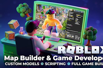create a professional roblox map build game models develop a full roblox game ui