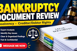 provide expert bankruptcy, insolvency and creditor debtor rights legal document