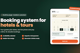 build a booking system for hotels and tours
