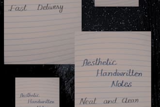 write your notes in aesthetic and neat handwriting fast