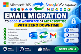 do email migration to google workspace or microsoft 365 with zero downtime
