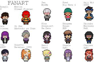 do danganronpa style pixel art