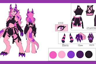 draw furry character ref sheet furry nsfw art wok furry ocs art 2d vtuber art