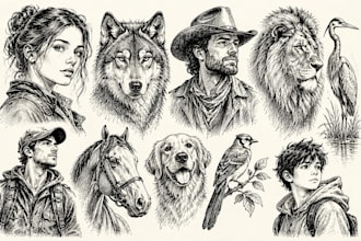 create pen and ink illustrations