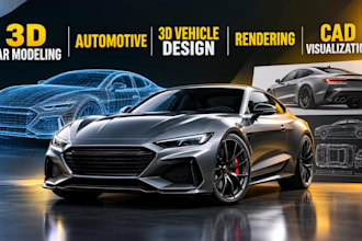 3d car modeling, automotive, 3d vehicle design, rendering and cad visualization