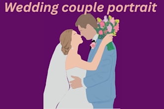 draw faceless portraits of couple,family, pets