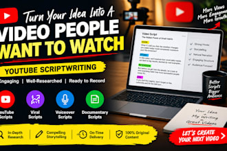 write youtube scripts video scripts and voiceover scripts