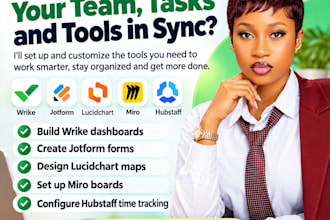 build wrike dashboards, jotform forms, lucidchart maps miro boards hubstaff time