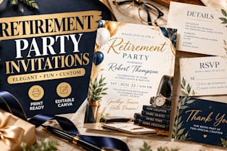 design retirement party invitations, elegant, fun and custom retirement cards