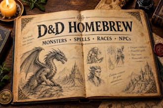 create balanced dnd homebrew, dnd 5e monsters, spells races and npcs